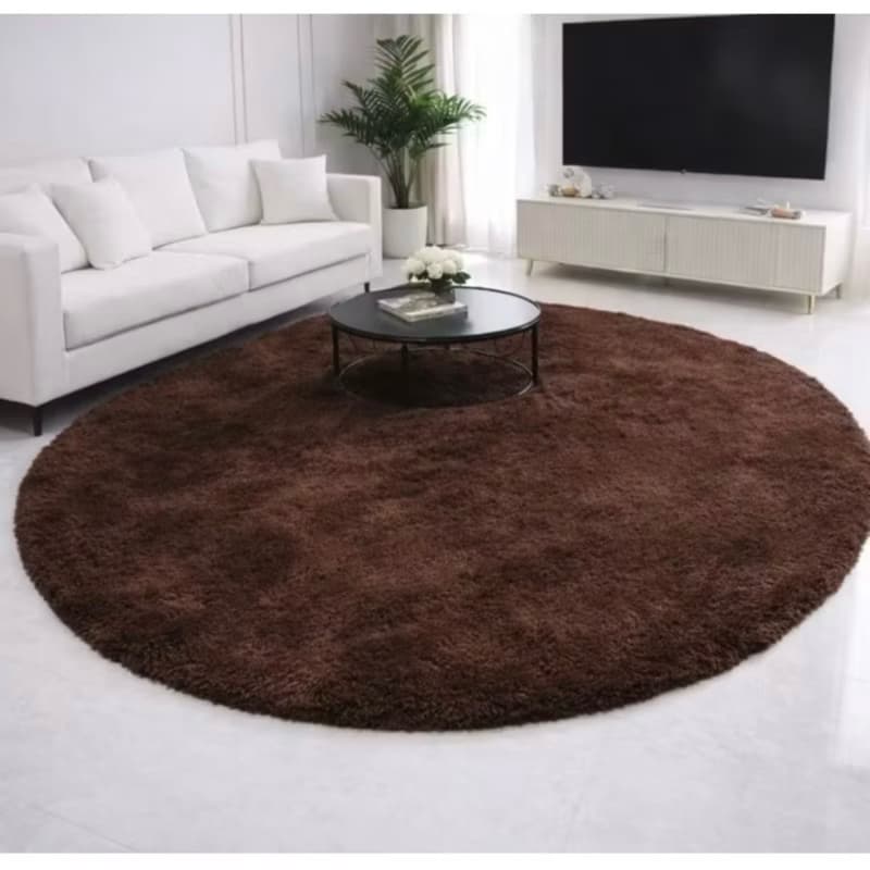 ✨Tapete Redondo Felpudo Antiderrapante.🏡Para sala e quarto 💖Macio, elegante e confortável!