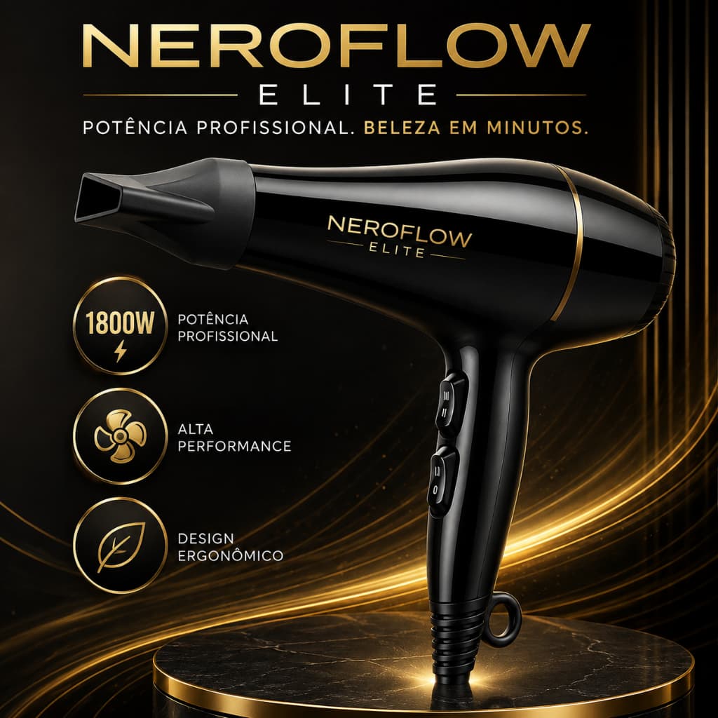 Secador de Cabelo Profissional 1800W 127V NeroFlow Elite