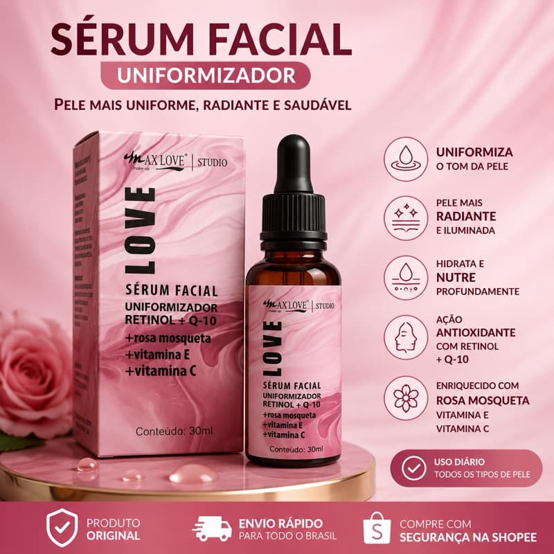 Serum Facial Rosa Mosqueta Skincare Rejuvenescimento Vitamina C