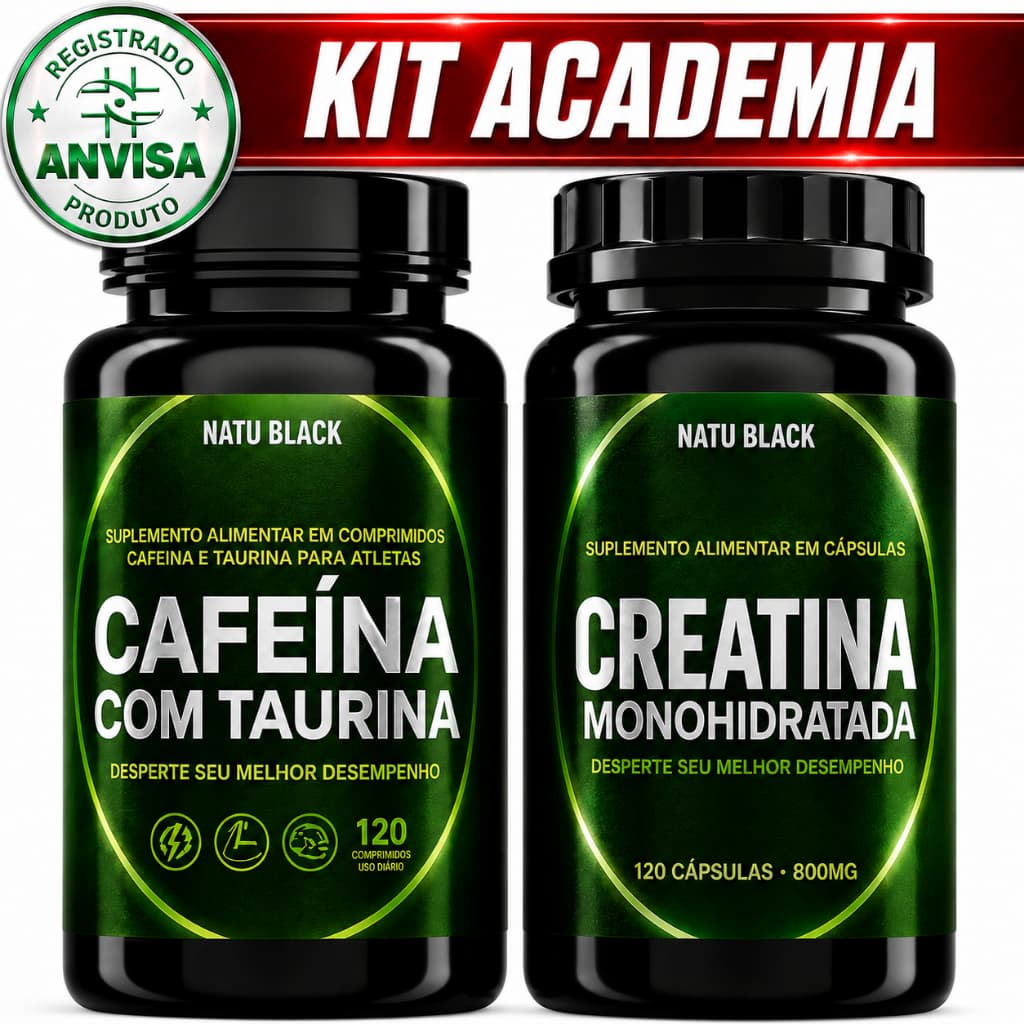 Cafeina Com Taurina + Creatina Monohidratada Original com REGISTRO ANVISA -  ENVIO IMEDIATO