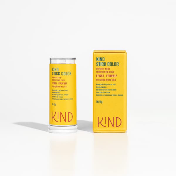KIND Stick Protetor Solar em Bastão Mineral com Zinco FPS51 FPUVA17 15 cores