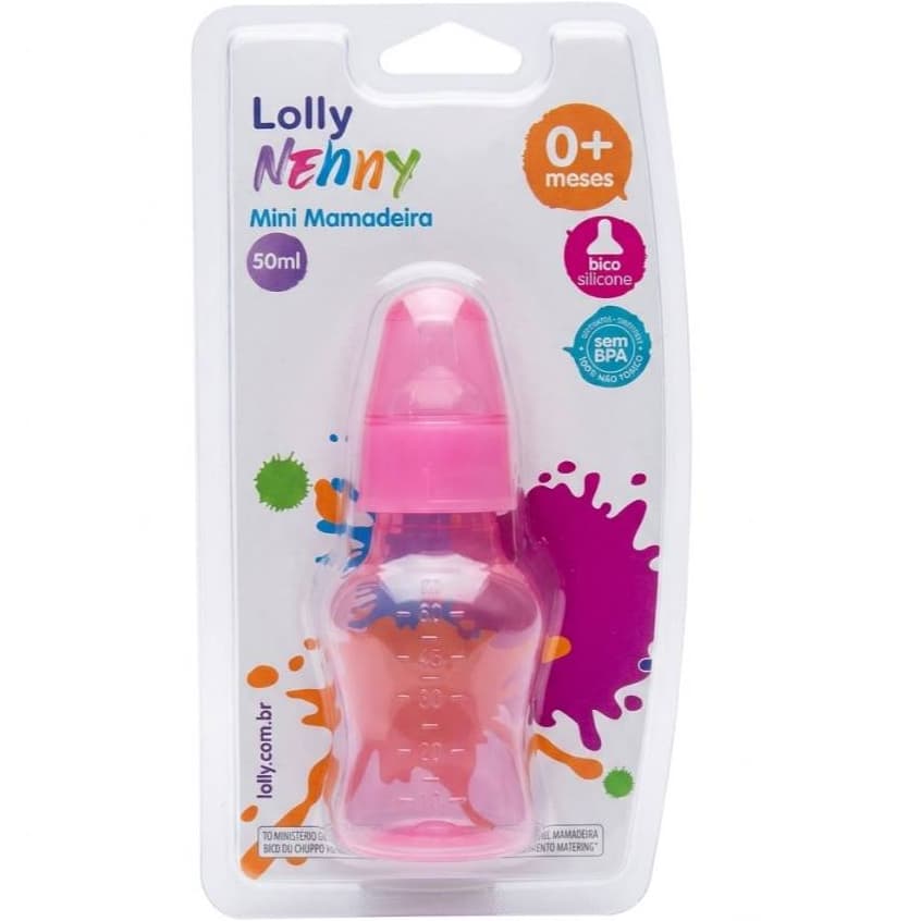 Mini Mamadeira Rosa 50ml - Lolly