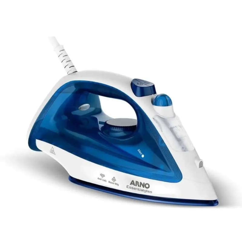 Ferro de Passar Roupa a Vapor Arno Essentialgliss 1200W 127V Azul Base Antiaderente