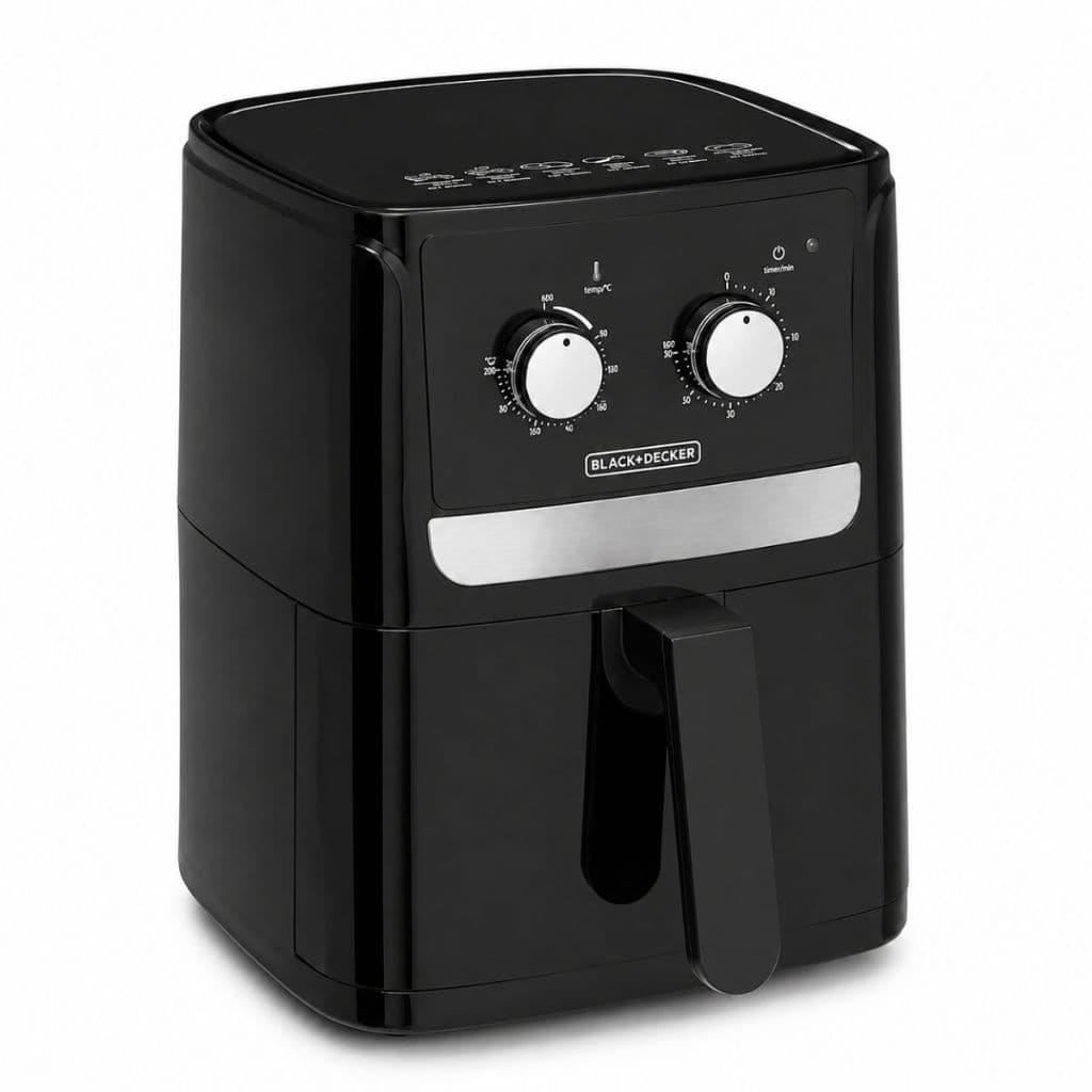 Fritadeira Air Fryer Black+Decker AFM4 4,5L 1400W Sem Óleo Cesto Quadrado Antiaderente Timer 30 Min