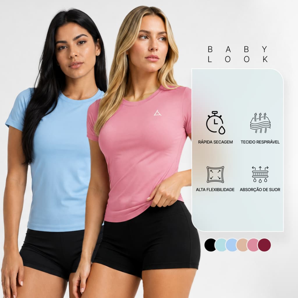 KIT 2 ou 1 Camiseta Academia Feminina Dry Fit UV 50+ Blusa Slim Caminhada Treino Musculação