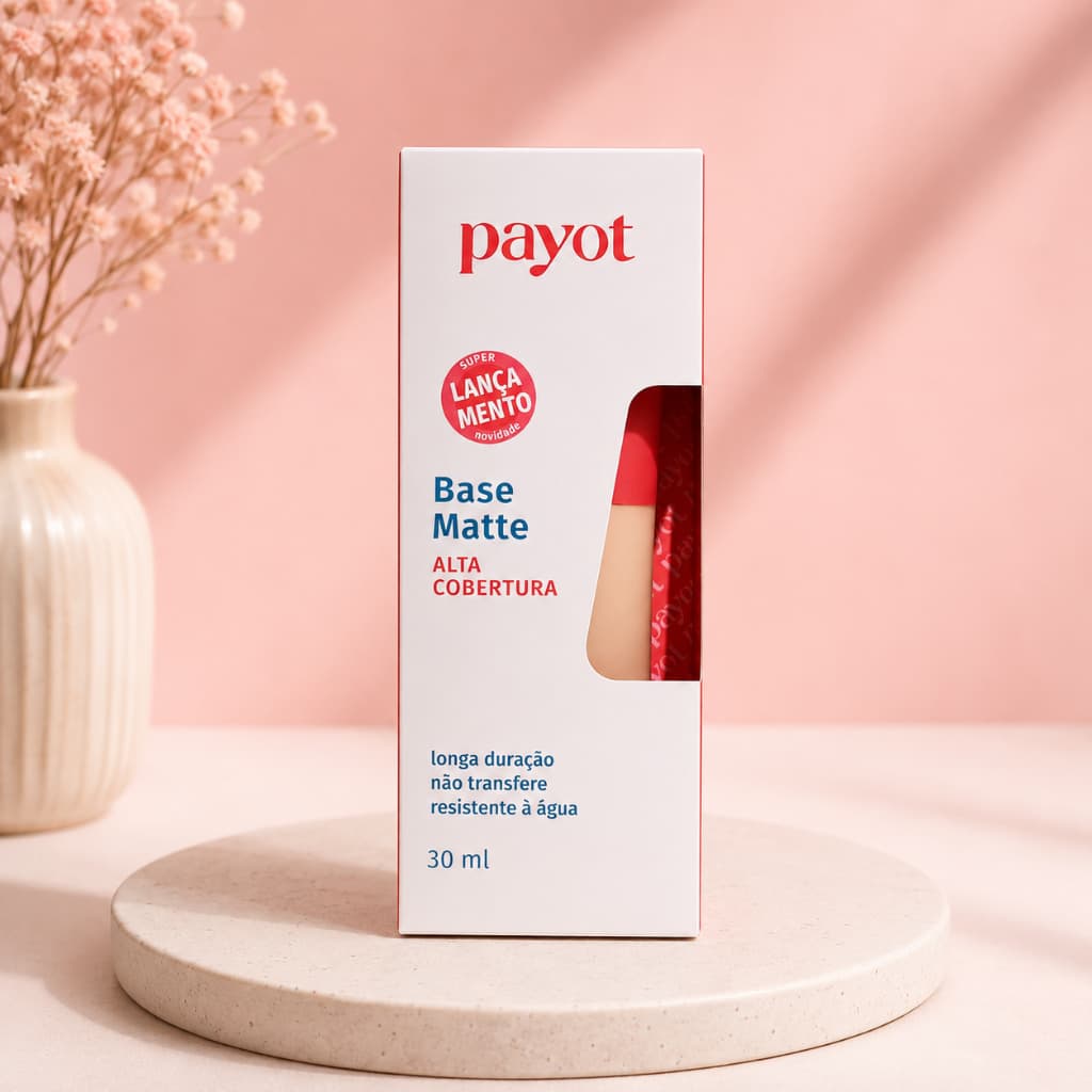 Base Liquida Matte Payot | Alta cobertura  - Longa duração - Resistente à água