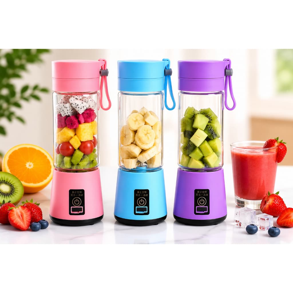 Mini Liquidificador Portátil com Bateria Recarregável e Motor Potente