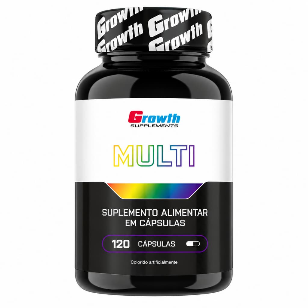 Multivitamínico 120 Cáps. - Suplemento Completo com Vitaminas e Minerais Essenciais - Growth Supplements - Sabor Neutro