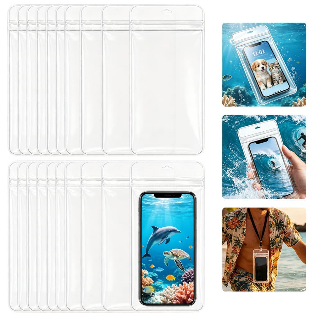 kit 20 Capinha chuva para celular impermeável - Proteção chuva celular Tela Sensível