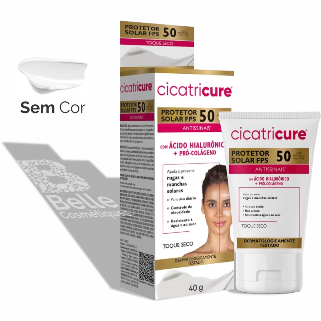 Cicatricure Protetor Solar Antissinais Sem Cor - FPS 50 - 40g