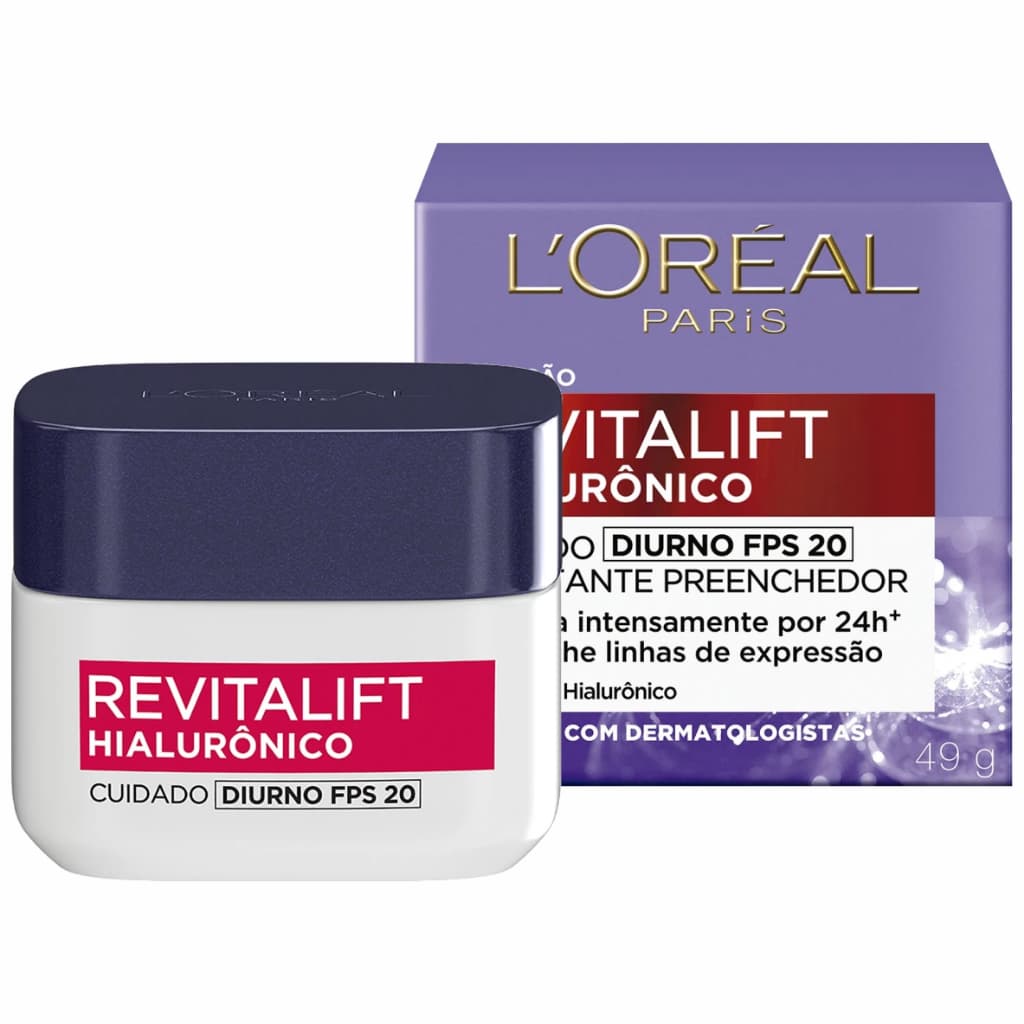 Creme Anti-idade Hidratante Revitalift Hialurônico Diurno FPS 20 - 49g - Loréal