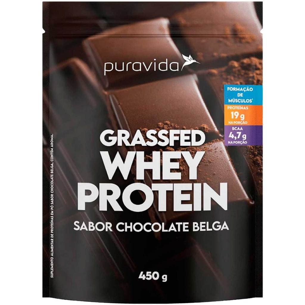 Whey Protein Grassfed Sabor Chocolate Belga Puravida 450g