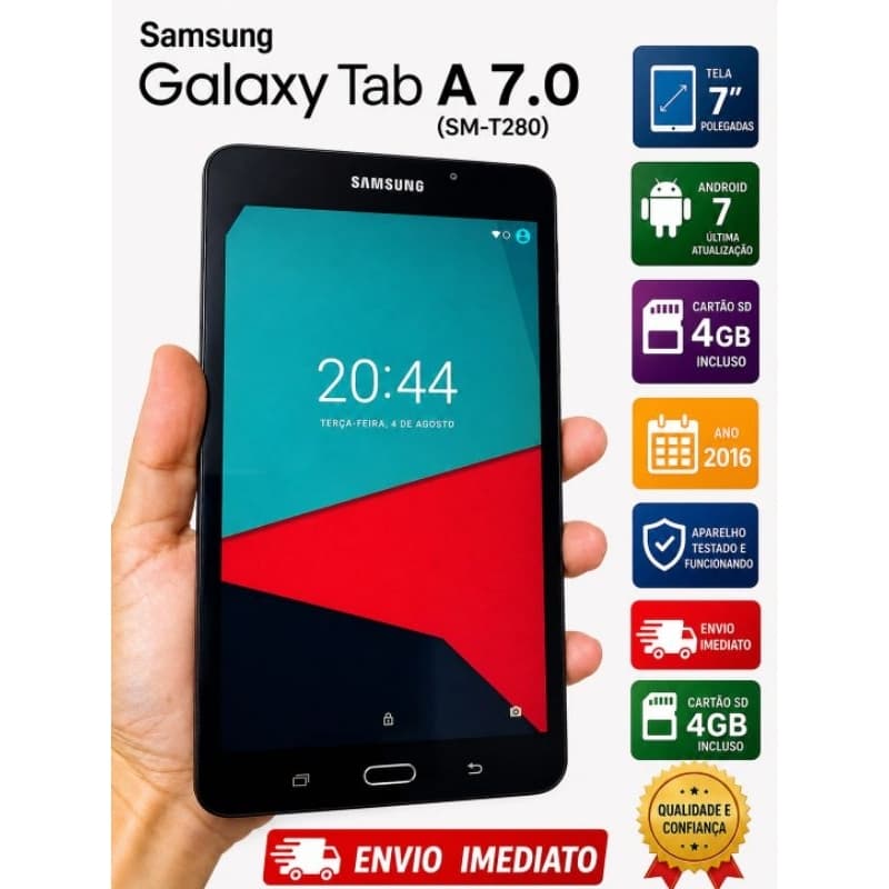 Tablet Samsung Galaxy Tab A Android 7 Semi-novo