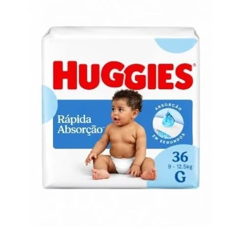 fralda Huggies Rápida Absorção G 36uni