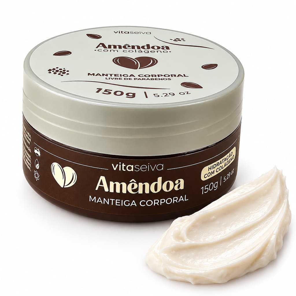 Manteiga Corporal Vita Seiva Amêndoa Com Colágeno 150g Hidratante Corporal Antirressecamento