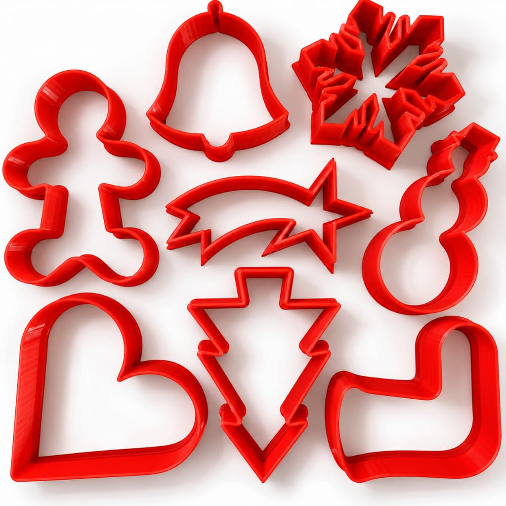 Kit 8 Moldes Cortadores de Biscoito Bolacha Pasta Americana Biscuit Massinha de Modelar Natal Natalino Confeitaria