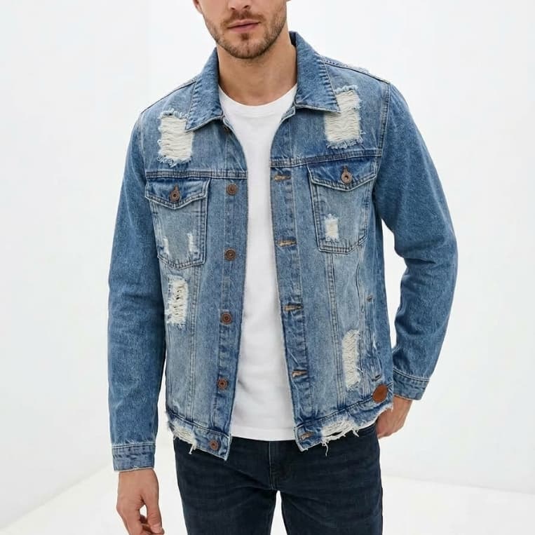 JAQUETA JEANS MASCULINA DESTROYER PREMIUM
