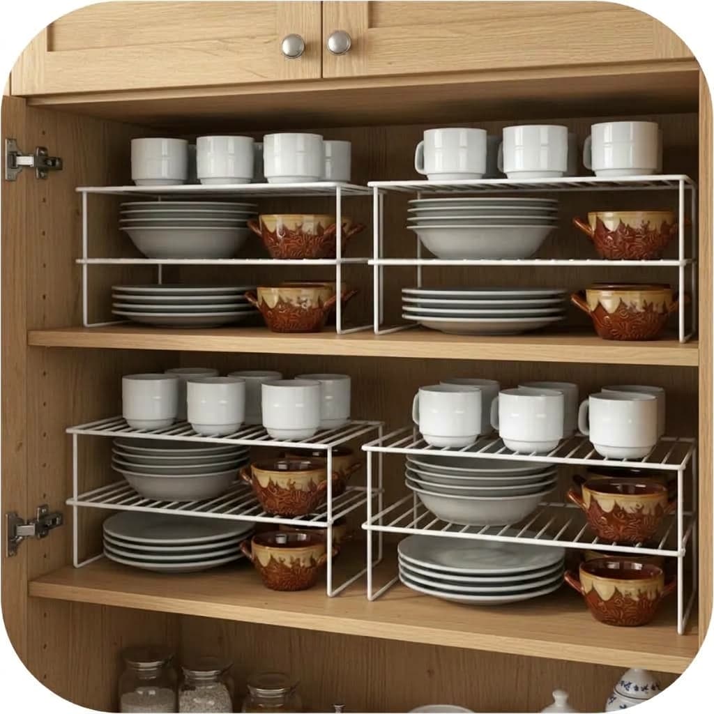 Kit 4 Rack 40cm Organizador Armario Multiuso Cozinha Branco