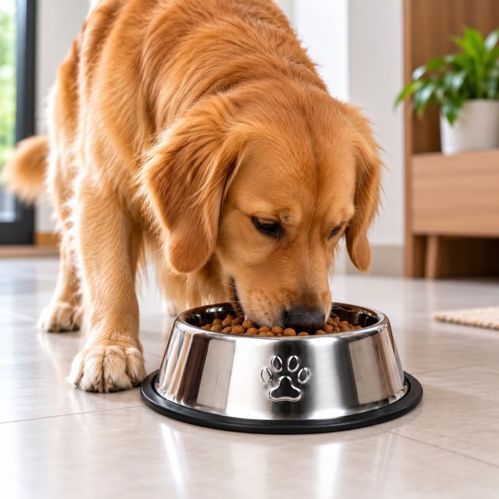 Comedouro Antiderrapante Redondo Pote para Ração para Cachorro ou Gato 30cm Inox