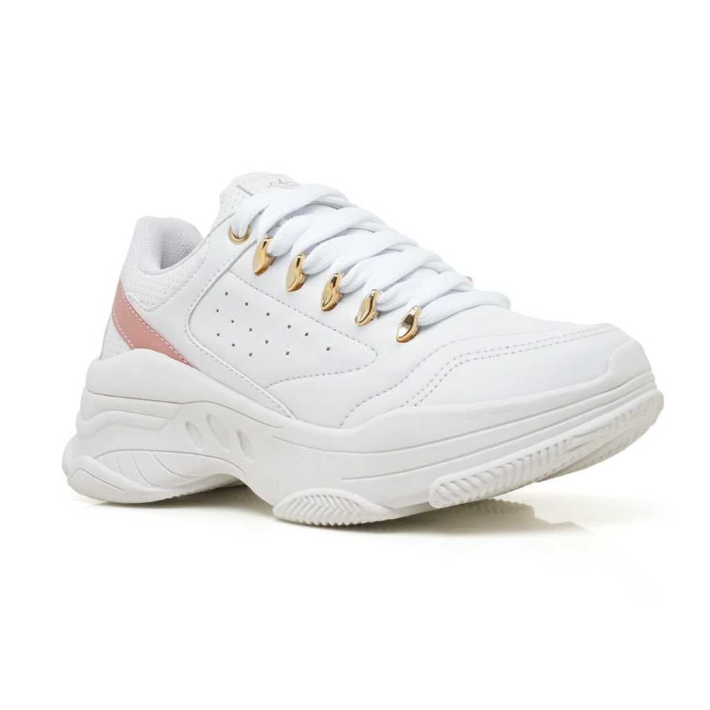 Tênis Feminino Branco Chunky Flatform Confortável Casual Luxo Qualidade Premium Lançamento Calçado Influencer