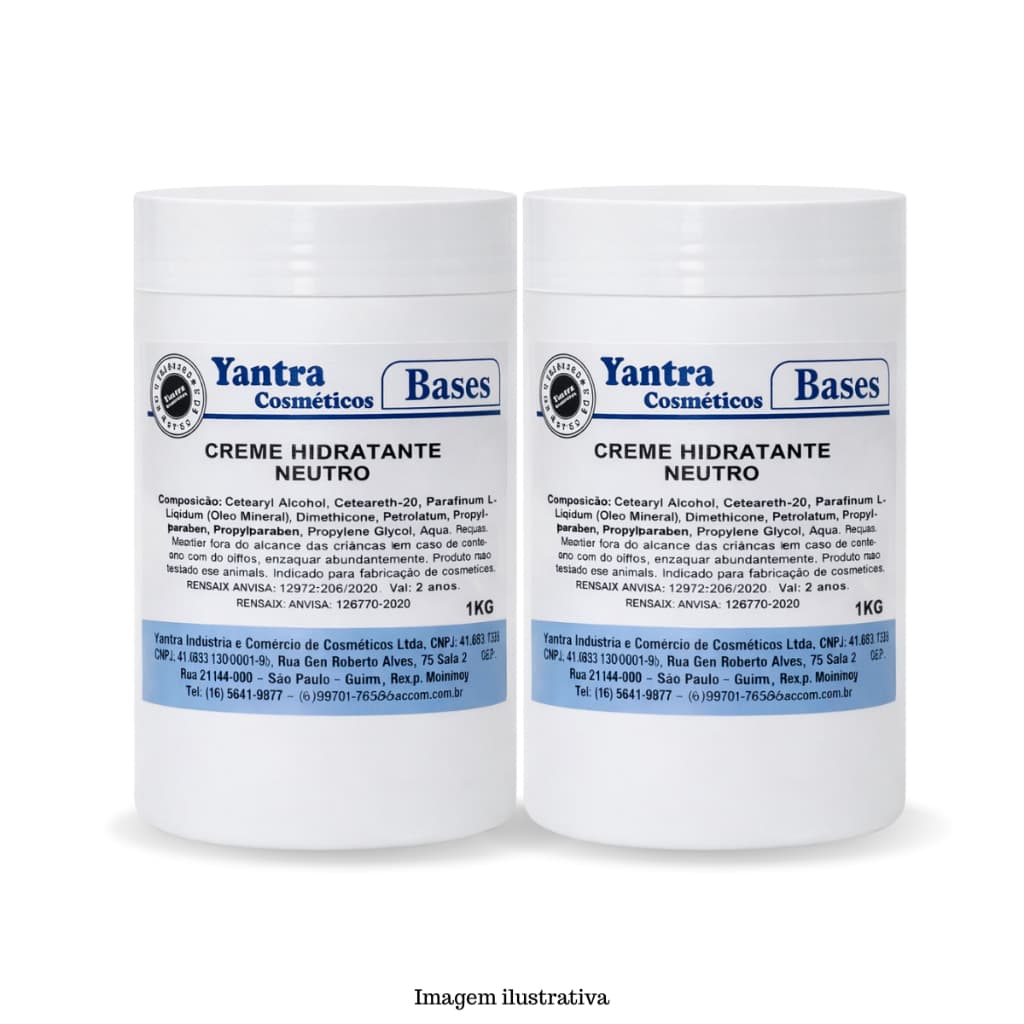 2 unidades Creme Hidratante - Base Neutra 1K - Yantra Cosméticos