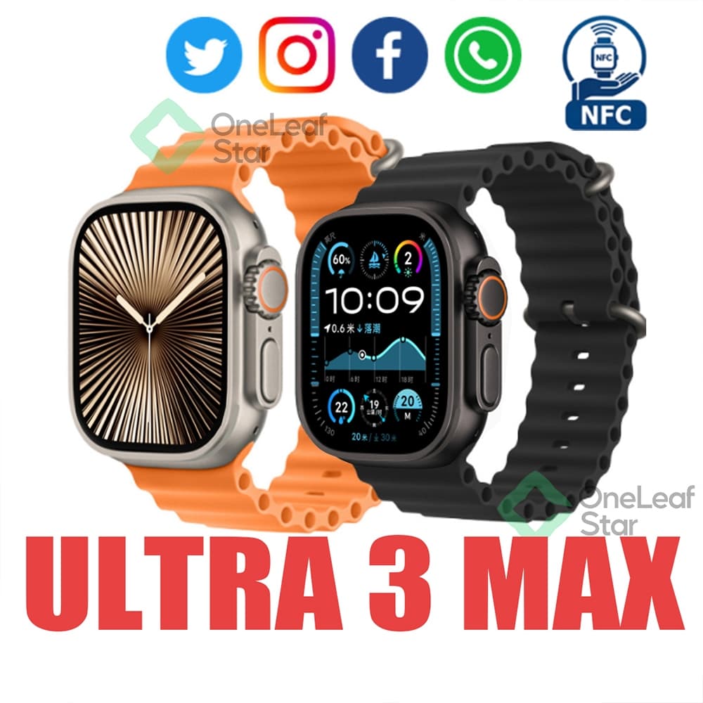 2026 Novo Smartwatch DT800 Watch Ultra 3 max Série 10 Super Amoled Prova D'Água Lançamento 49 mm