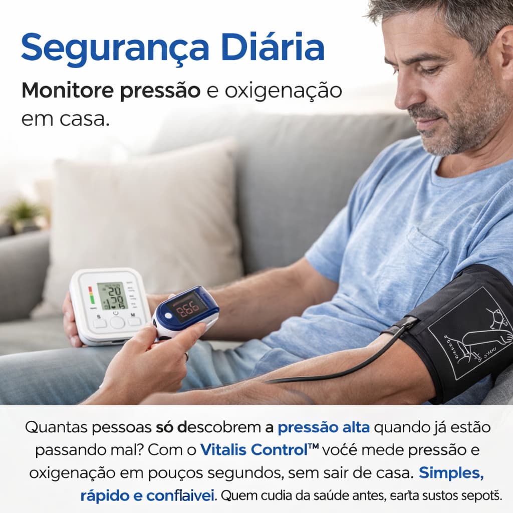 Kit Saúde em Casa  Vitalis Control™ Proficion .( Oxímetro Digital de Dedo + Monitor Digital de Pressão Arterial de Braço
