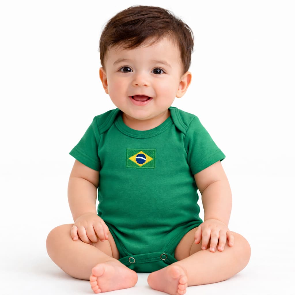 Body Brasil Bebê Algodão Roupa Bebê Menino Menina Body Seleção Brasil