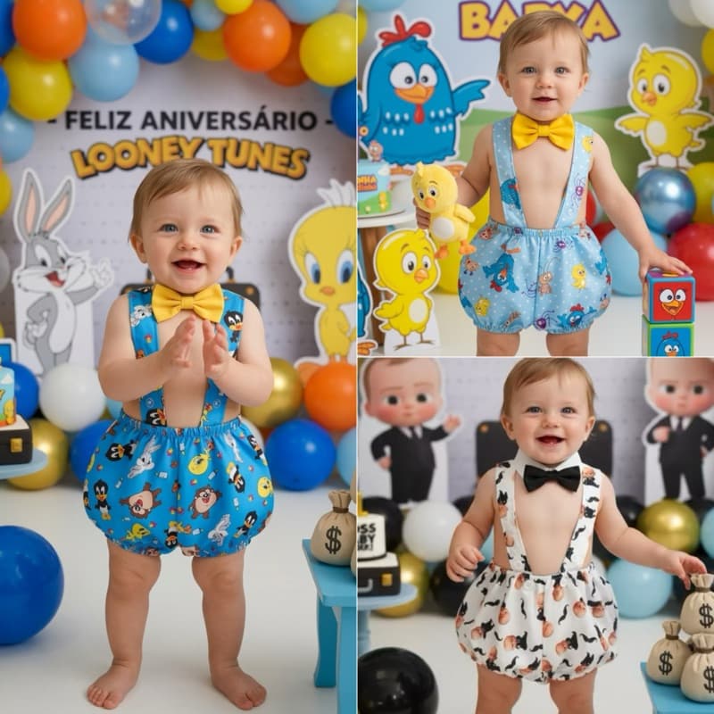 Kit Smash Safari looney tunes galinha pintadinha Tapa Fralda poderoso chefinho