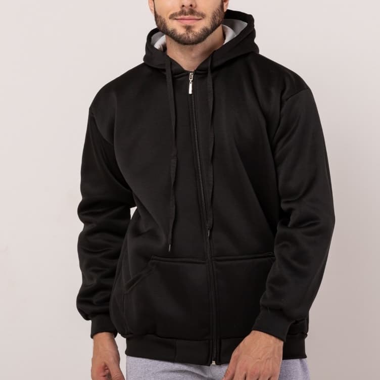 Jaqueta Blusa Moletom Masculina Com Capuz E Zíper Casaco De Frio Premium
