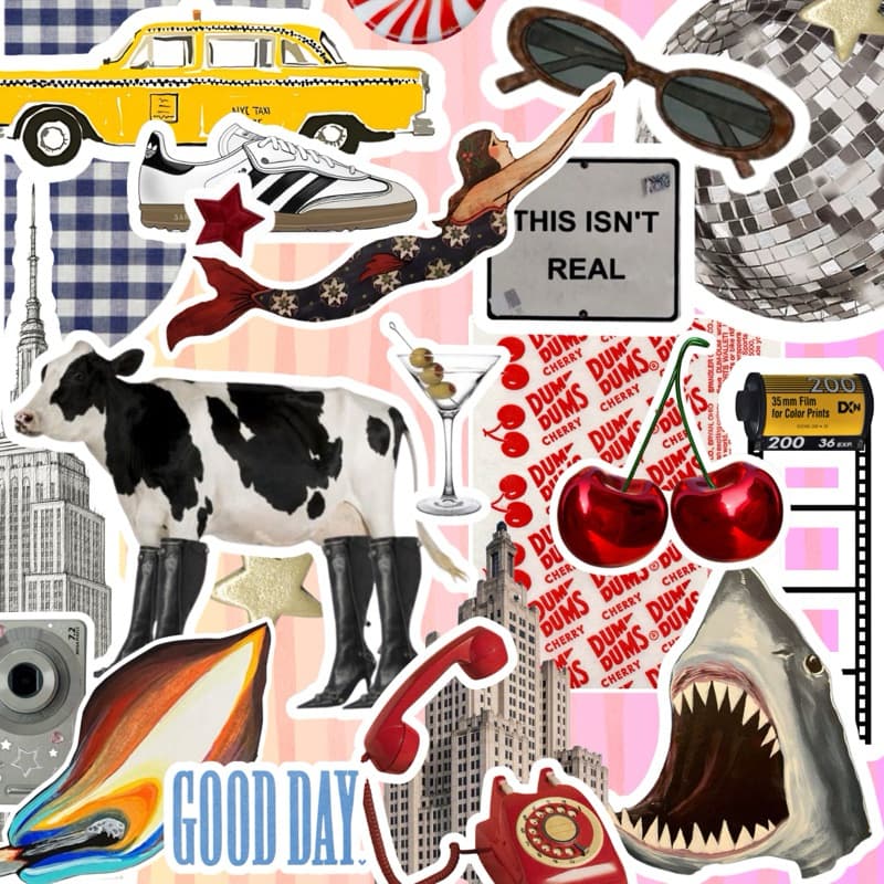Kit Editorial Collage - 65 Adesivos À prova d'água Para Colagem e Personalização Garrafas Capinhas Scrapbook Journal