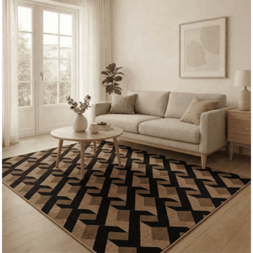 Tapete Para Sala Quarto Grande Em Jacquard Legítimo Antiderrapante Emborrachado Lavável Premium