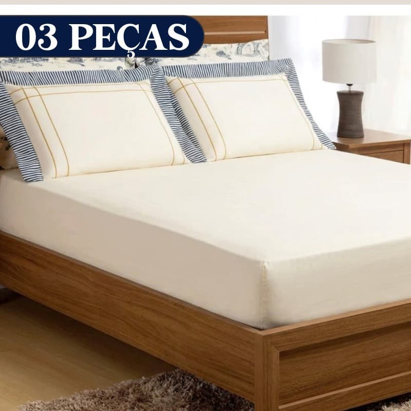 Jogo de Lençol 3 Peças 180 Fios Algodão Solteiro Casal Queen King Estampa Porcelana