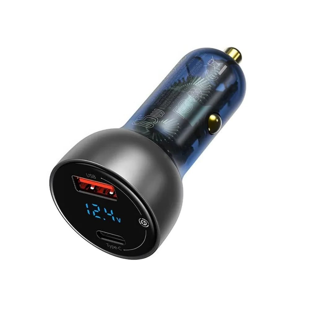 Carregador Veicular Baseus 65w Usb C Pd Qc Dual Port Cinzeiro