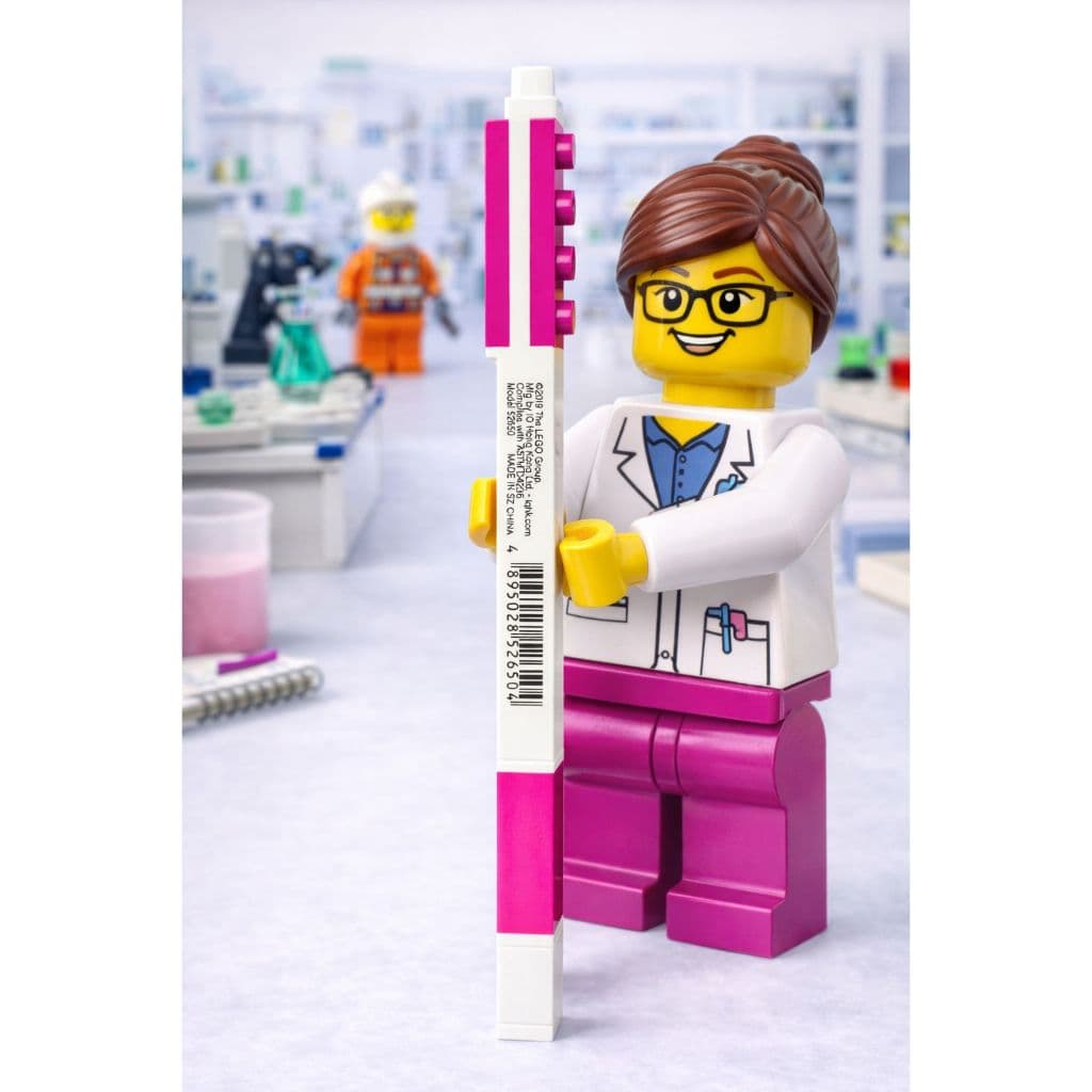 Caneta LEGO Rosa Pink Original Bloco de Montar Escolar Criativa Colecionável