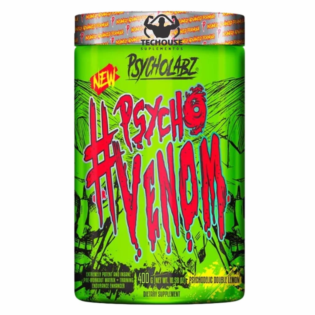 Pré-treino Psycho Venom 400g Psycholabz Suplemento Em Pó Double Lemon