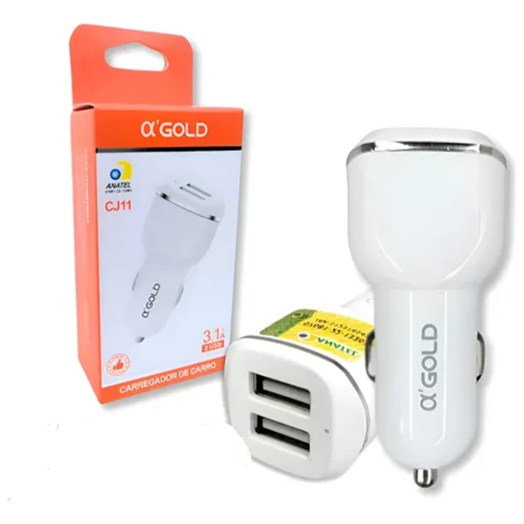 Carregador A'gold  Cj11-2 Usb Carro Veicular Fonte