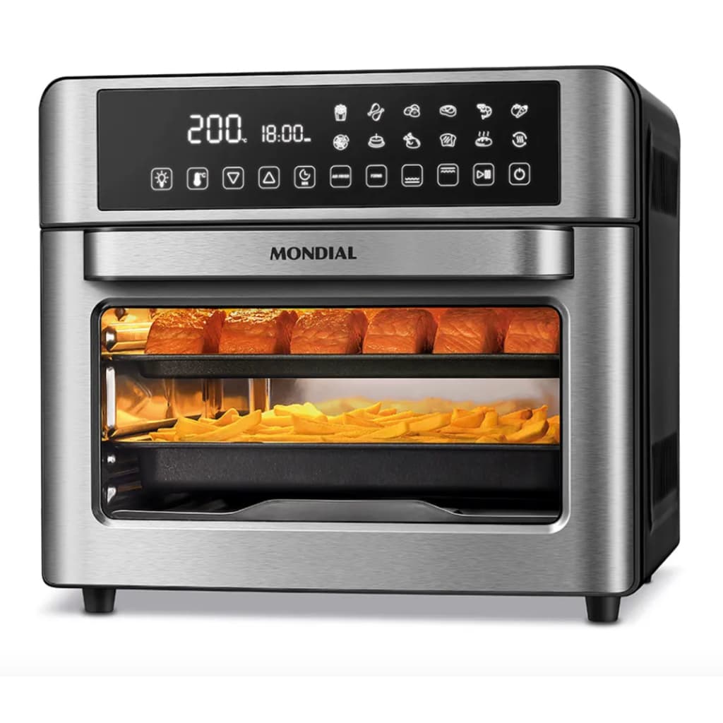 Fritadeira Air Fryer Forno Oven Digital 25L Mondial Preto/Inox 2000W - AFO-25L-BI 110V/127V ou 220V