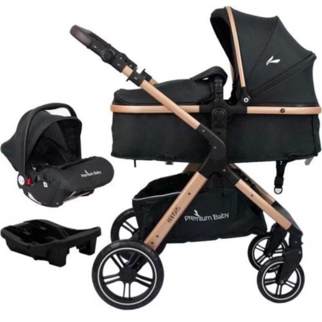Carrinho De Bebê Europeu Luxo 4 em 1  Moisés Berço + Bebê Conforto + Base Veicular - LANÇAMENTO