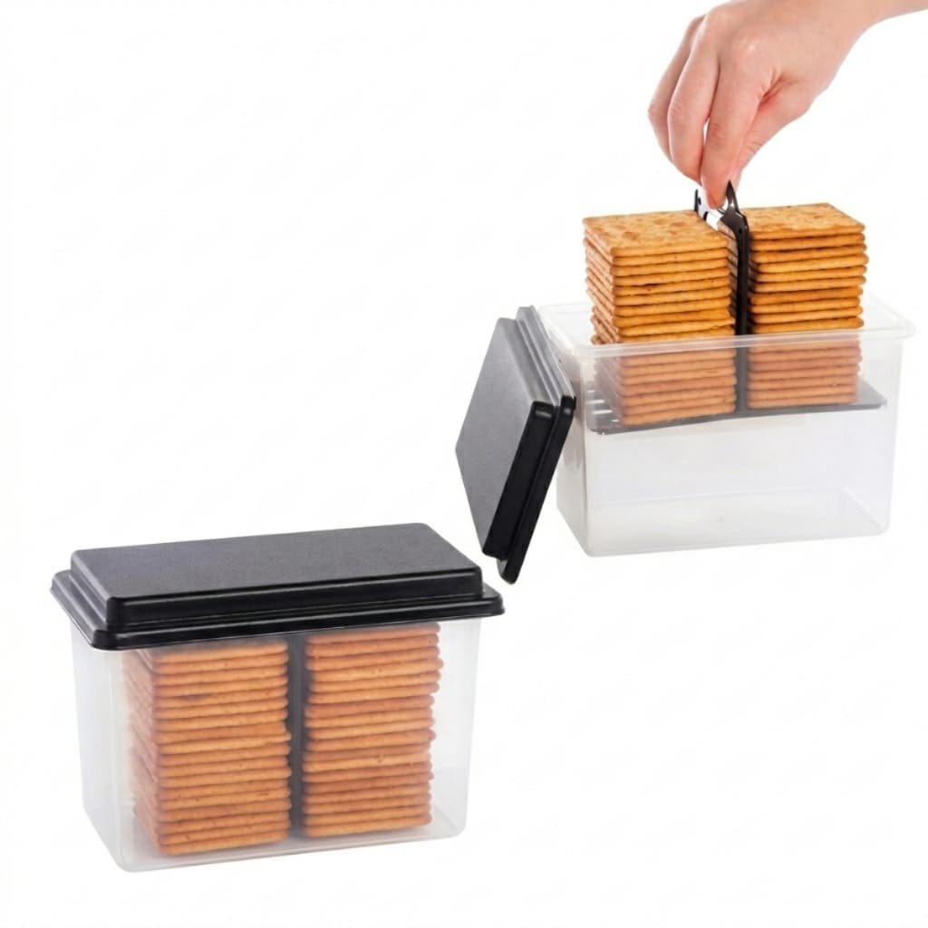Porta Biscoito Bolacha Pote com Puxador Organizador Multiuso com Várias cores