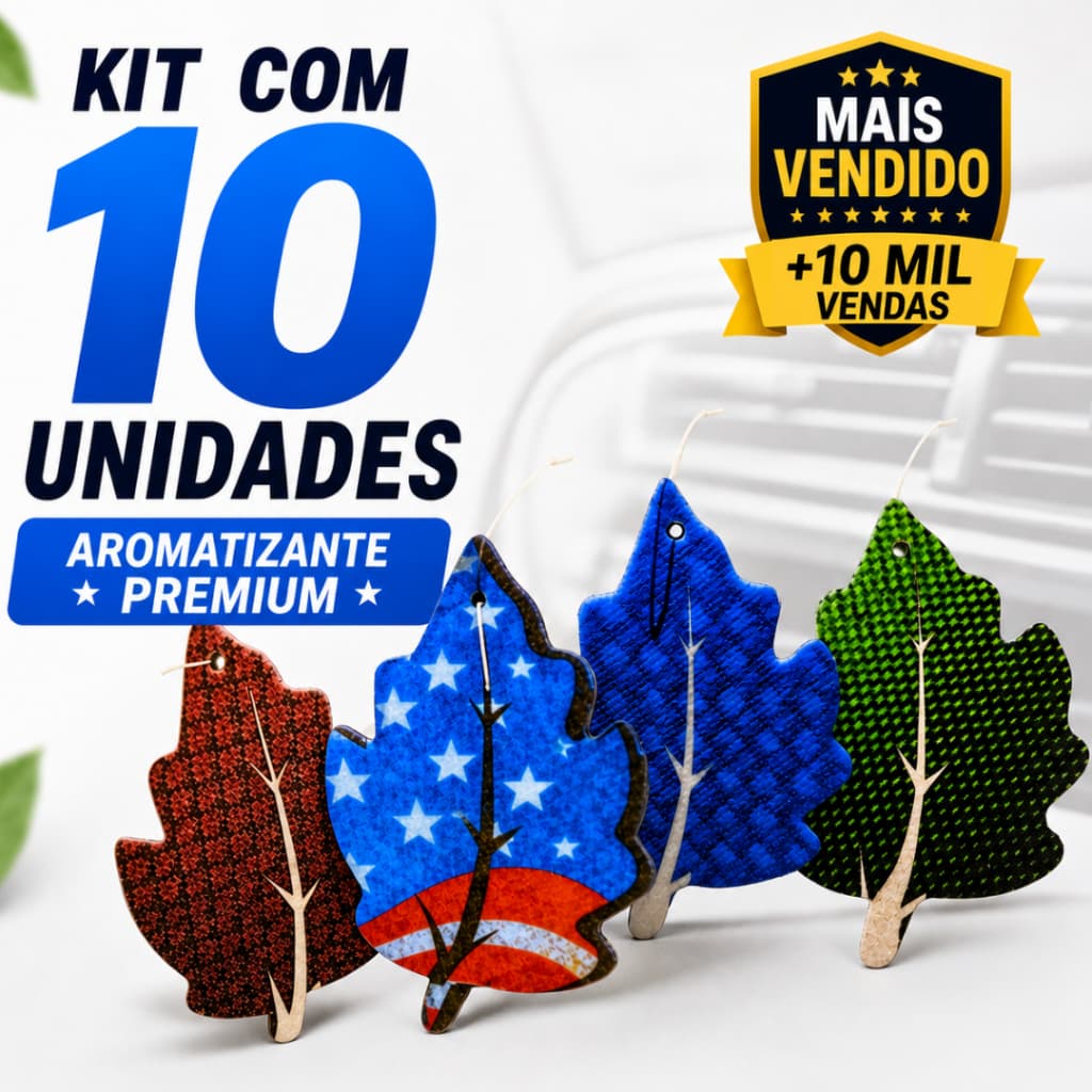 Aromatizante Automotivo Kit 10 Unidades Cheirinho para Carro Longa Duração Perfume Forte Mais Vendido