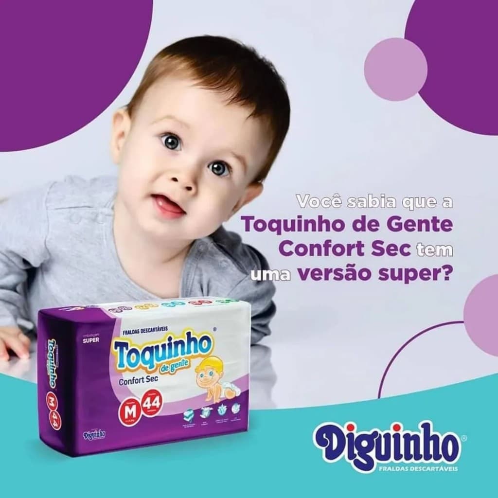 🍼 Fralda Descartável Toquinho SXG Super Econômica Alta Absorção 👶