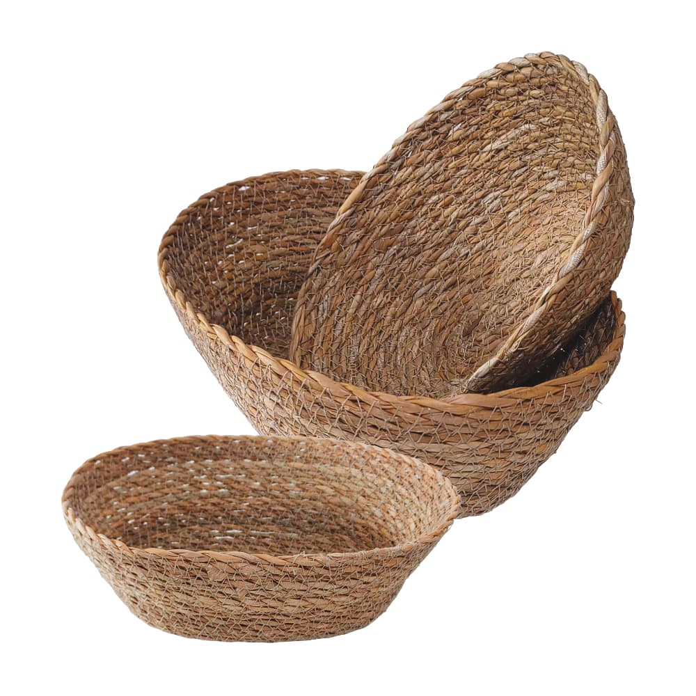 Kit 3 Cestos de Fibra Natural Rústico Wolff Organizador Cozinha,  Cesto de Pães, Banheiro e Sala