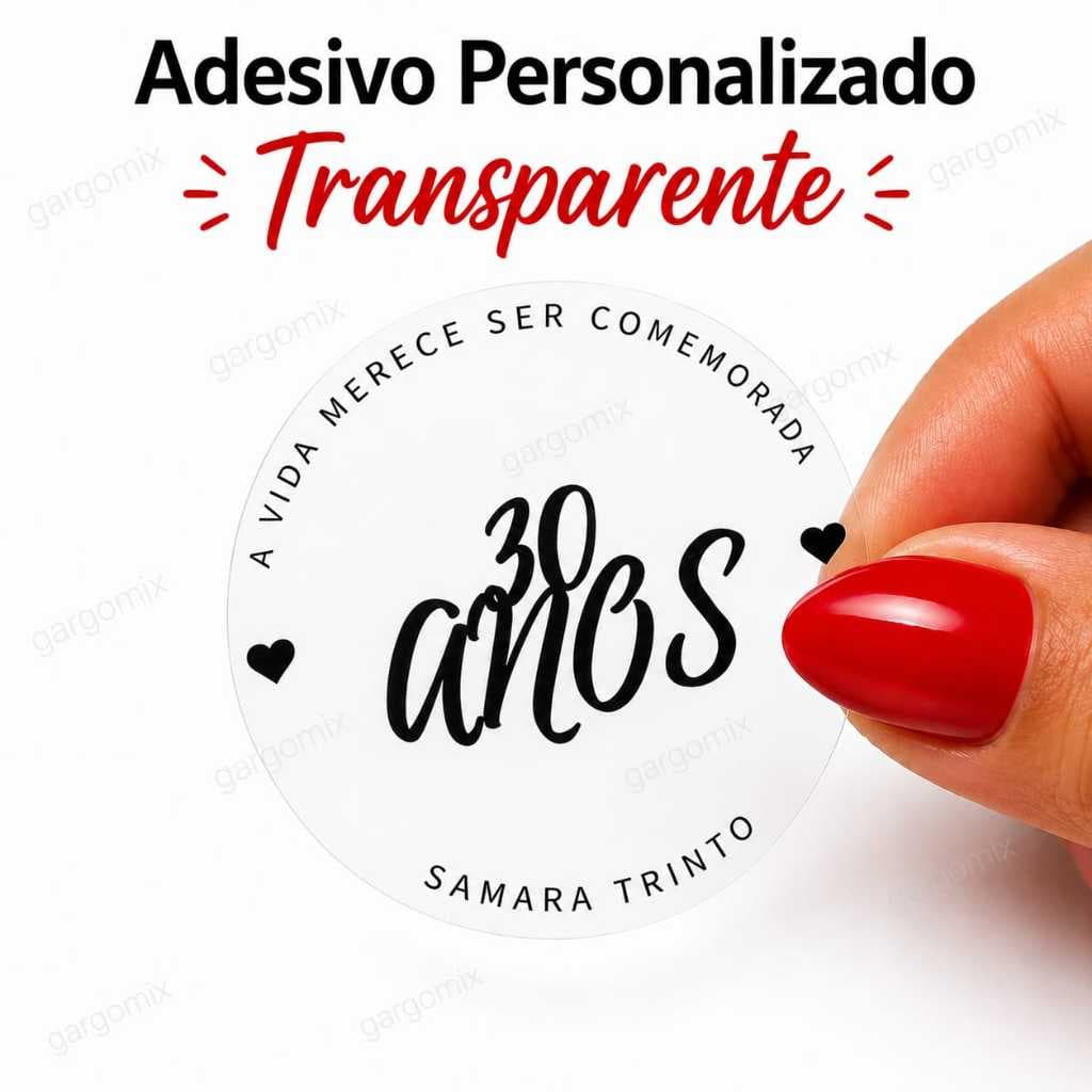 ADESIVO TRANSPARENTE PERSONALIZADO COM SUA LOGO | VINIL À PROVA D’ÁGUA | ETIQUETA ADESIVA PREMIUM + BRINDE