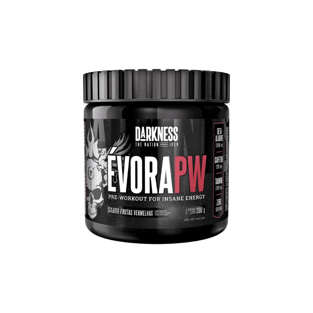 Evora PW Pré-Treino 300g Darkness - Suplemento com Cafeína, Energia e Perfomance