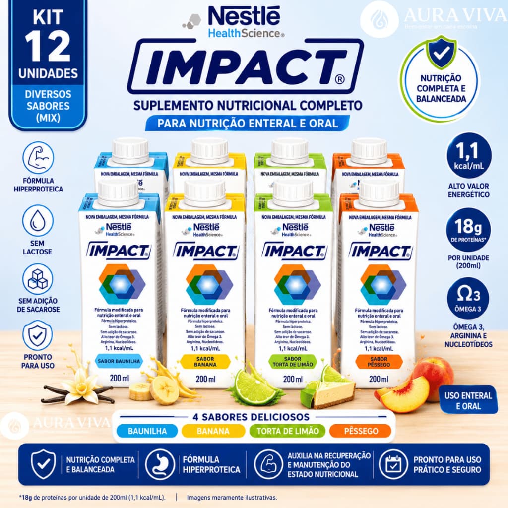 Suplemento Impact Nestle 200ml Sabores Diversos - KIT COM 6 OU 12 UNIDADES - Kit Promocional