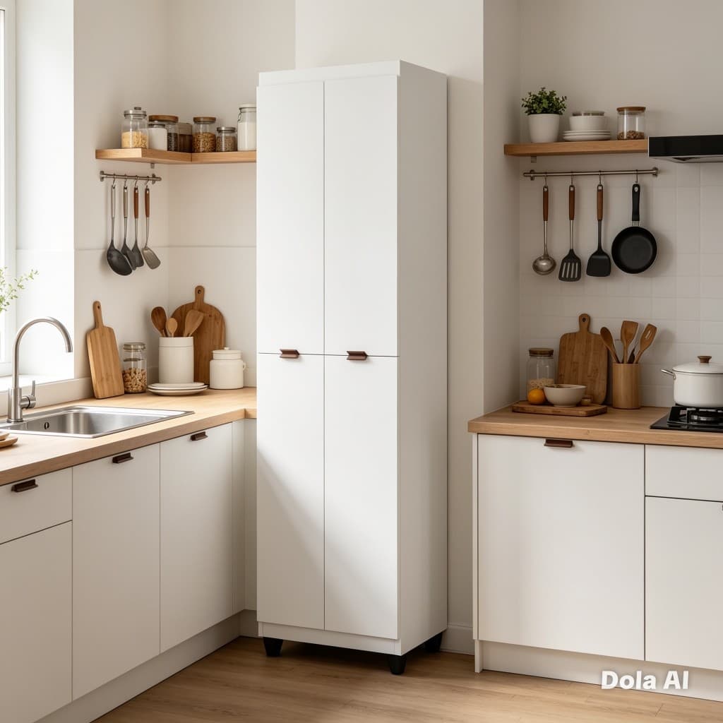 Armário Multiuso Organizador Para Cozinha Branco - Clean  4 Portas 6 Nichos  -Direto Da Fábrica  Com Envio Imediato