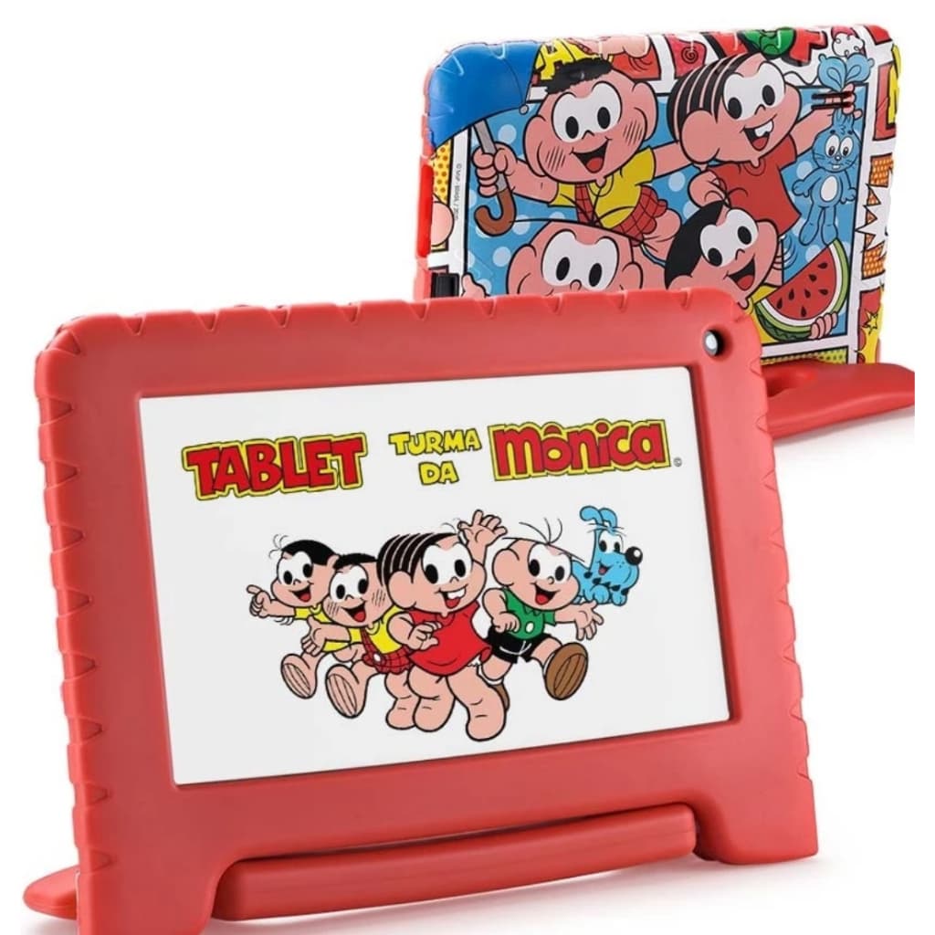 Tablet Multi Turma da Mônica 7” 64GB 4GB RAM Android 13 Wi-Fi Controle Parental -NB415