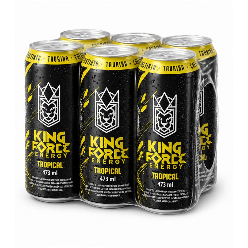 Fardo com 6 unidades - Energético King Energy Tropical 473ml