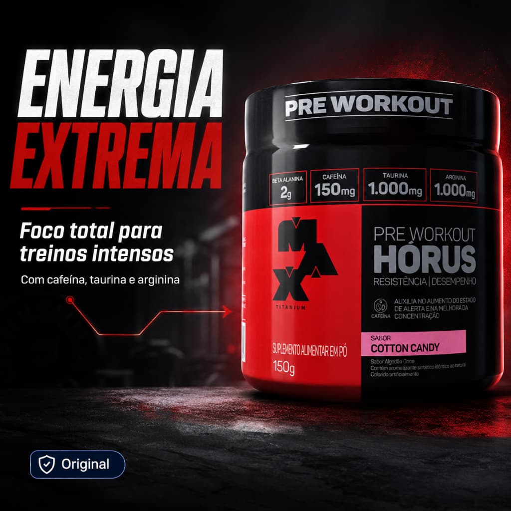 Pré Treino Hórus Max Titanium Pré Treino Hórus Max Titanium 150g Pré Treino Hórus Max Original
